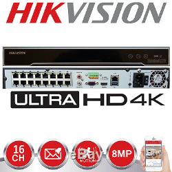 Hikvision 8mp Ip Poe 4k Nvr Cctv Security Recorder 16ch Channel Ds-7616ni-k2/16p