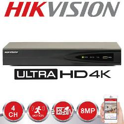 Hikvision 8mp Ip Poe 4k Nvr Cctv Security Recorder 4ch Channel Ds-7604ni-k1/4p