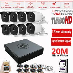 Hikvision CCTV Security Recorder HIWATCH DVR 4CH 8CH Outdoor Camera System Kit