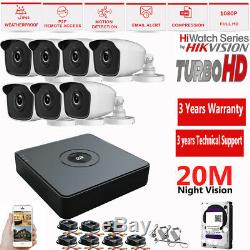 Hikvision CCTV Security Recorder HIWATCH DVR 4CH 8CH Outdoor Camera System Kit