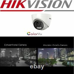 Hikvision Cctv System 4k 8mp Dvr 5mp Ds-2ce72hft-f Ip67 Colorvu Night Vision Uk