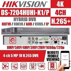 Hikvision DS-7204HUHI-K1/P 4 Channel CCTV Recorder TVI Turbo HD 4.0 4CH 5MP DVR