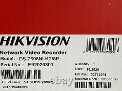 Hikvision DS-7608NI-K2/8P CCTV NVR recorder 4K HD 8 ch Channel POE