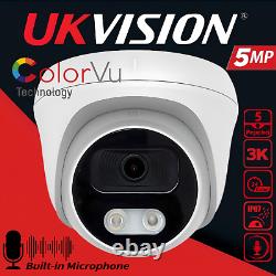Hikvision DVR 5MP Kit CCTV Security with Audio ColorVu Camera System Outdoor UK