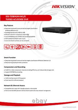 Hikvision DVR CCTV Recorder iDS-7208HUHI-M1 AcuSense Turbo 8ch 4K 8MP