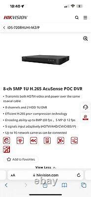 Hikvision DVR Recorder iDS-7208HUHI-M2/P, PoC 8x CH, Genuine Uk Spec 8MP