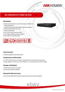 Hikvision DVR Turbo 1080P Full HD HDMI 4CH 8CH CCTV Security Camera Recorder UK