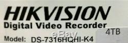 Hikvision Ds-7316hqhi-k4 Turbo Hd Dvr Cctv Camera Recorder 1080p 4tb 16ch New