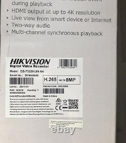 Hikvision Ds-7332huhi-k4 32 Channel Turbo Cctv Dvr Recorder 4k, 8mp Tvi, Cvi, Ahd