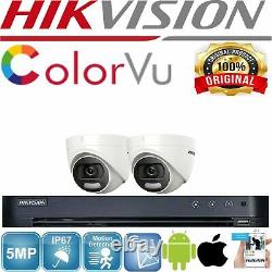 Hikvision Hilook Cctv 4k System Hd Dvr 5mp Dome Colorvu Outdoor Camera Full Kit