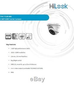 Hikvision Hilook Hd Cctv System 1080p Camera Kit White Grey Dome Recorder Home