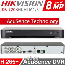 Hikvision IDS-7208HUHI-M1/S AcuSense Turbo 8ch 4K 8MP DVR CCTV Recorder ONVIF UK