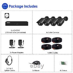 Home CCTV System 4CH 5MP DVR with 1080P HD Outdoor Security Camera Night Vision