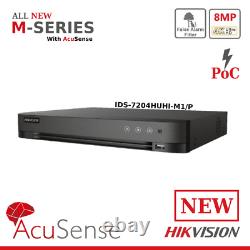 NEW Hikvision 4/8/16 Channel 8MP 4K DVR CCTV AcuSense Recorder TVI Turbo HD POC