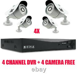 NEW SMART 4 CHANNEL DVR+FREE CCTV SECURITY CAMERAS AHD 1080N/1080P Video HD VGA