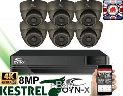 Oyn-x Kestrel 4k 8mp Cctv System Kit Indoor Outdoor Dome Camera Dvr Recorder Set