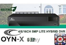 Oyn-x Kestrel 5mp Cctv System Kit Indoor Outdoor Hd Dome Camera Dvr Recorder Set