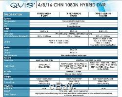 QVIS ONYX CCTV Viper 1080N 4 Channel 4-In-1 DVR with 2TB HDD 1080N HD Recorder