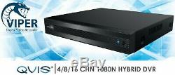 QVIS ONYX CCTV Viper 1080N 8 Channel 4-In-1 DVR with 2TB HDD 1080N HD Recorder