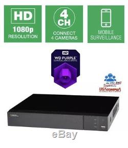 Q-See 4 Channel DVR 4CH QTH43-1 1080p BNC Surveillance Recorder Analog HD 1TB