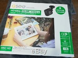 Q-See 8Ch HD1080p DVR + 4 Cameras Records 1TB Video Surveillance System Motion