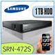 Samsung Srn-472s 4ch Ip Network Dvr Nvr Poe Switch 1tb Cctv Hd Video Recorder