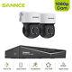 Sannce 1080p Cctv 4ch H. 265+ Dvr Home 360° Pan Tilt 2mp Security Camera System