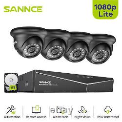 SANNCE 1080P CCTV Camera System 4CH Video DVR Night Vision Outdoor Security Kit