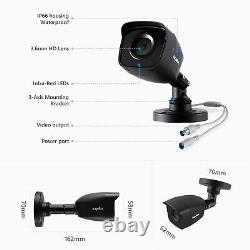 SANNCE 1080P CCTV Camera System 4CH Video DVR Outdoor Night Vision Home Security