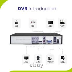 SANNCE 1080p CCTV Camera System 4CH Video DVR Outdoor Security Night Vision Kit