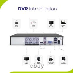 SANNCE 3000TVL CCTV Security Camera System 8CH 1080P Lite Video DVR IP66 Turret