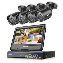SANNCE 4CH 1080N Home Security DVR Recorder with 4 1.0MP Weatherproof CCTV Camera
