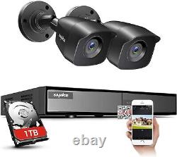 SANNCE 4CH 1080P Home CCTV Camera System DVR Kits with 2 x 2.0MP App Control