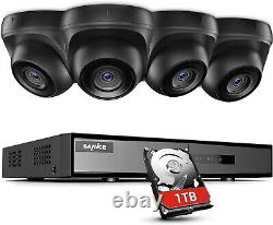 SANNCE 4CH Home CCTV DVR Recorder System 1TB HDD 4x 1080P Wide Angle Cameras