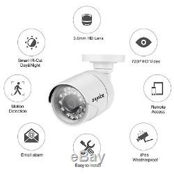 SANNCE 5IN1 1080N 16CH DVR Recorder Surveillance 12X720P CCTV Camera TVI System
