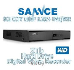SANNCE 5-in-1 8CH CCTV 1080P Digital Video Recorder DVR (WD 2TB HD) 492