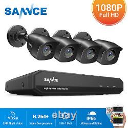 SANNCE CCTV 4/8CH DVR 1080P 5IN1 Outdoor Home Security Camera System Night Vison