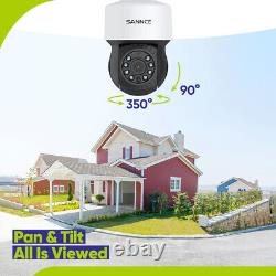 SANNCE CCTV Camera 2MP Pan Tilt Security System 4CH Video DVR AI Human Detection