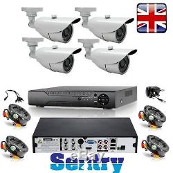 SENTRY 4 HD CAMERA CCTV SECURITY SYSTEM 4ch DVR HOME RECORDER KIT 500GB 1TB 2TB