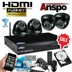 SMART CCTV HD Digital Video Recorder Camera System DVR 4CH Home Security WIFI UK