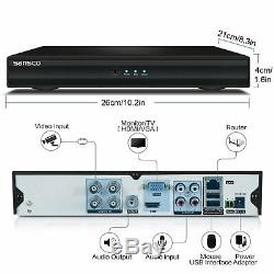 Sansco Smart Cctv Camera System, 4-Ch 1080N Dvr Recorder With 2X 1.3Mp Hd Outdoo