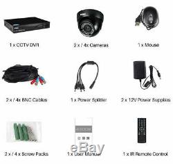 Smart 1TB/2TB 4 CH 1080P HD CCTV System DVR Video Recorder Outdoor Dome Cameras