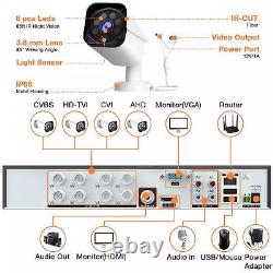 Smart CCTV Security Camera Set 8CH AHD DVR Recorder 1080P Video VGA HDMI BNC UK