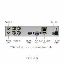 Swann DVR4 4680 4 Channel HD 1080p DVR AHD TVI 1TB HDD CCTV Recorder HDMI VGA