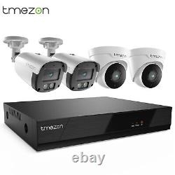TMEZON 1080P Dome/Bullet 8 Channel DVR Surveillance CCTV Security Camera System