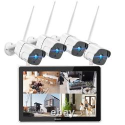TOGUARD Wireless Security Camera System 8CH NVR 1080P Cameras With 12LCD Monitor