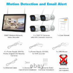 TOGUARD Wireless Security Camera System 8CH NVR 1080P Cameras With 12LCD Monitor