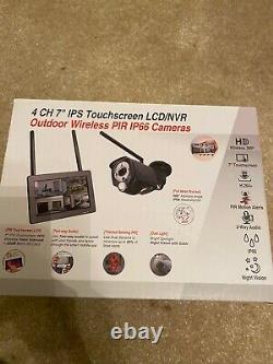 Tonton Wireless CCTV 2 Camera System, 4CH NVR with 7 Inches Touch Screen DVR