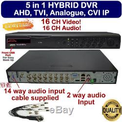 Viper Pro 16Ch 5in1 1080p 16 Audio CCTV Security DVR Video Recorder H. 264 UK
