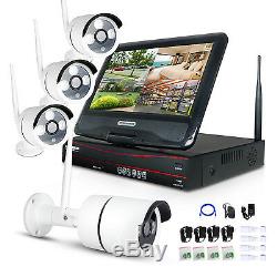 WIFI 10.1 4CH Wireless CCTV Record DVR Wifi Camera NVR System Monitor Remote